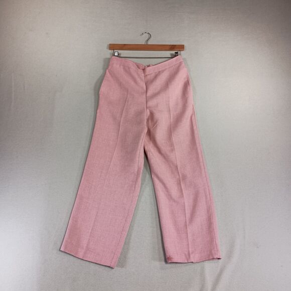 Alfred Dunner Petal Pink Tweed Pull On Pants Trouser Sz 8 Petite Altered Hem - Picture 1 of 13